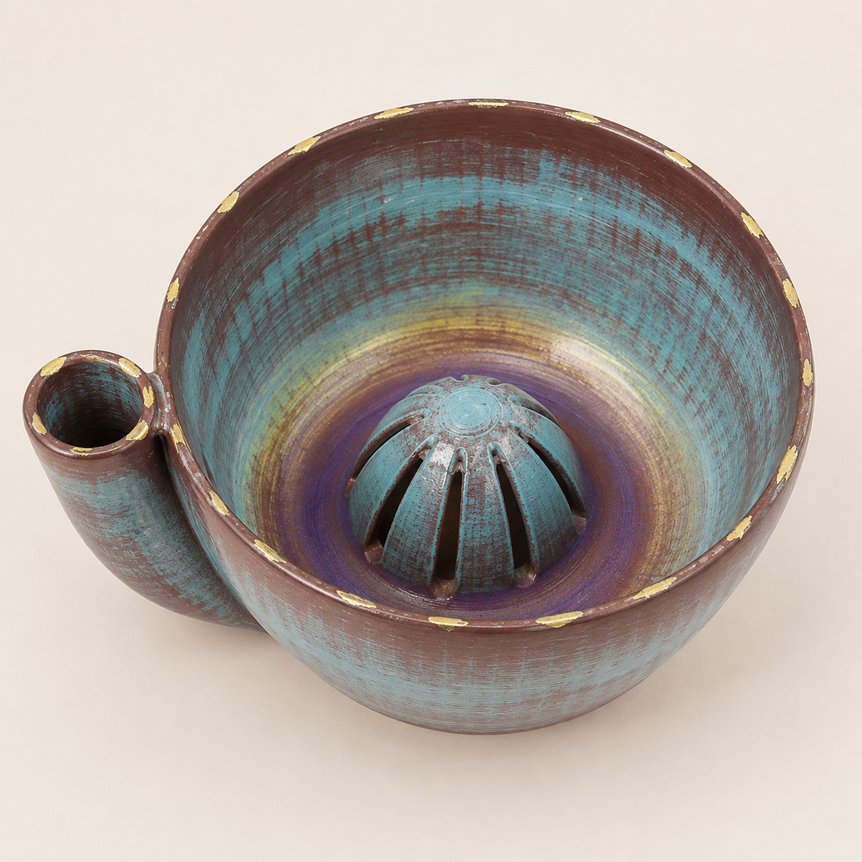 Handmade Ceramic Swirl Berry Bowl | Gentle Swirl Rinse & Drain Bowl for Strawberries, Blueberries & Small Fruits
