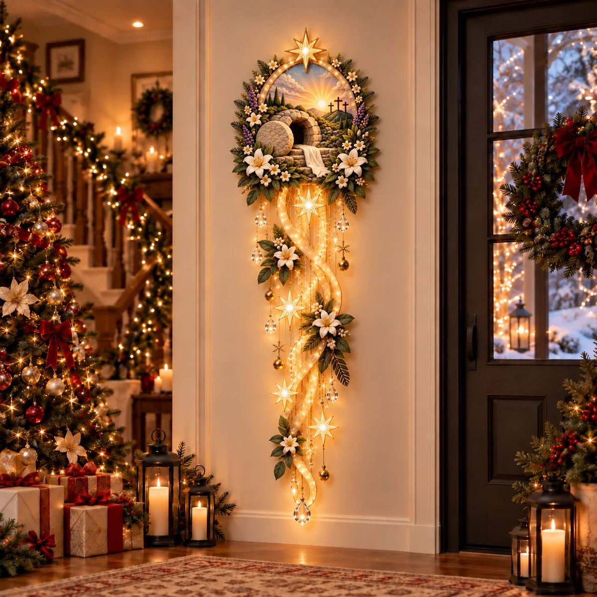 ✨🌟 Nativity Starfall Wall Light – A Meaningful Christmas Glow