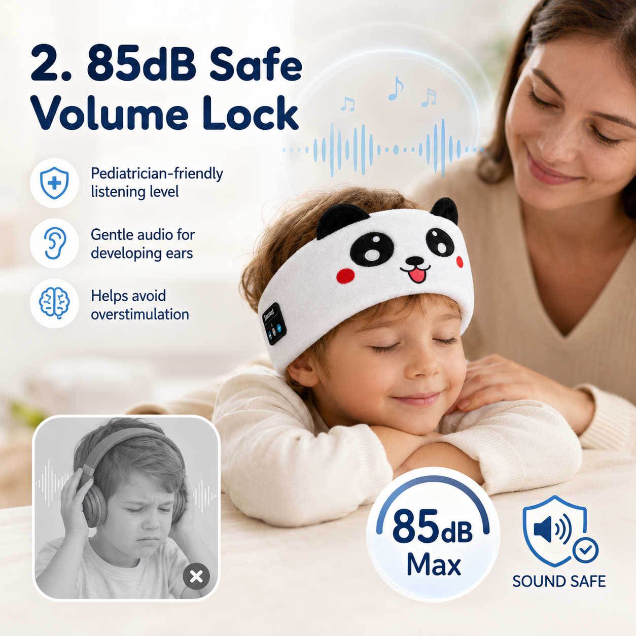 🐻 Kids Calming Cartoon Bluetooth Headband | Stop Tantrums, Soothe Fussy Kids & Give Parents Peace & Quiet
