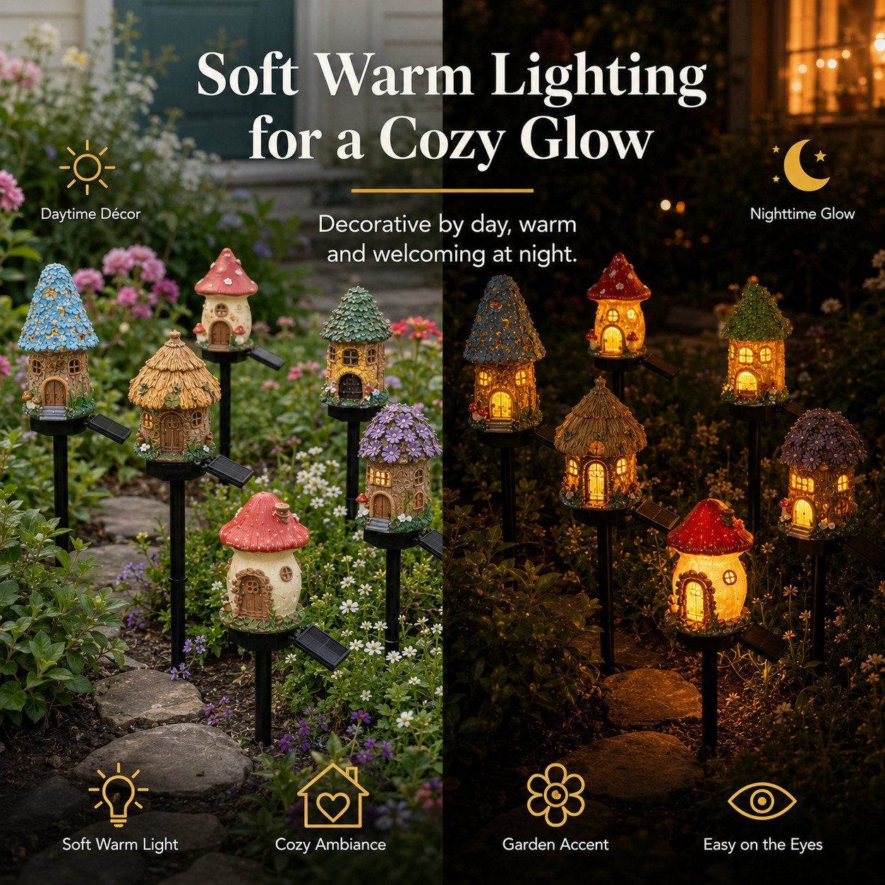 🔥Big Sale - 50% OFF🔥Solar Fairy-Tale Mushroom Cottage Garden Light – Magical LED Outdoor Decor for Gardens, Pathways & Cozy Backyard Spaces🍄