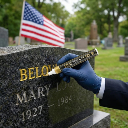 Tombstone Marker Pen – Restore Faded Grave Inscriptions | Gold, Black & Red | Weatherproof