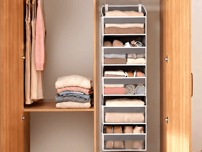5-Tier Over Door Hanging Storage Organizer | Space Saving Closet Hanging Bag