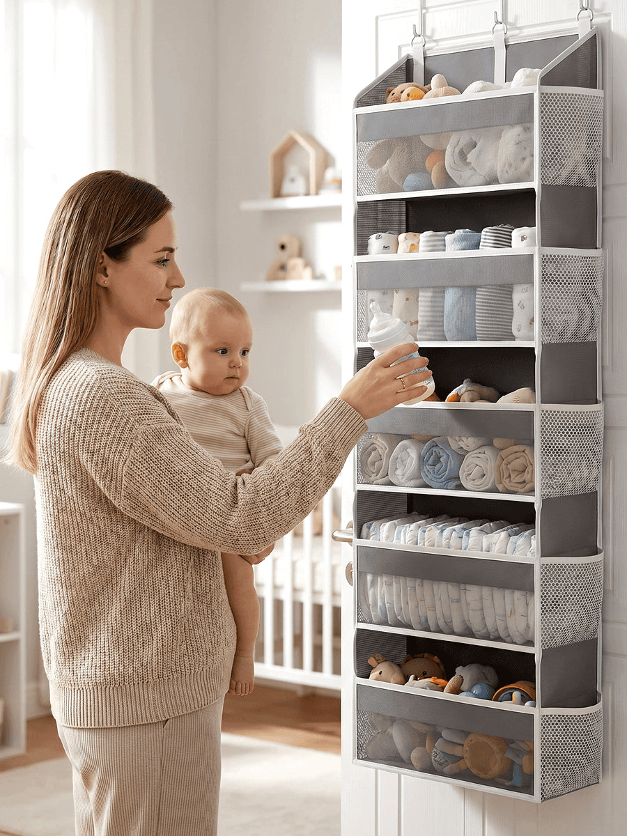 5-Tier Over Door Hanging Storage Organizer | Space Saving Closet Hanging Bag