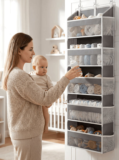 5-Tier Over Door Hanging Storage Organizer | Space Saving Closet Hanging Bag
