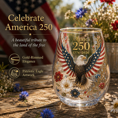 America 250th Anniversary Eagle Glass Tumbler