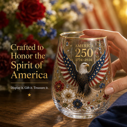 America 250th Anniversary Eagle Glass Tumbler