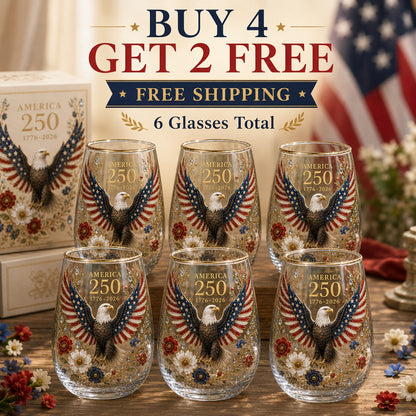 America 250th Anniversary Eagle Glass Tumbler