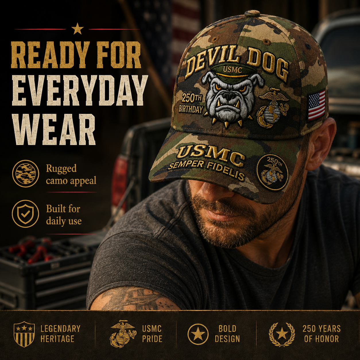 🔥60% Off Everything on the Last Day❤️ U.S. Military Mascot 250th Anniversary Embroidered Cap Collection 🇺🇸