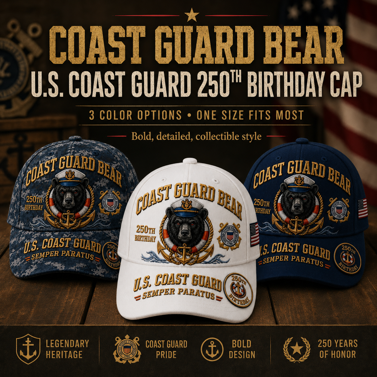🔥60% Off Everything on the Last Day❤️ U.S. Military Mascot 250th Anniversary Embroidered Cap Collection 🇺🇸