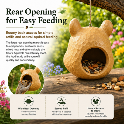 🐿️✨Funny Big-Head Squirrel Feeder – Turn Every Backyard Visit Into a Laugh🌿