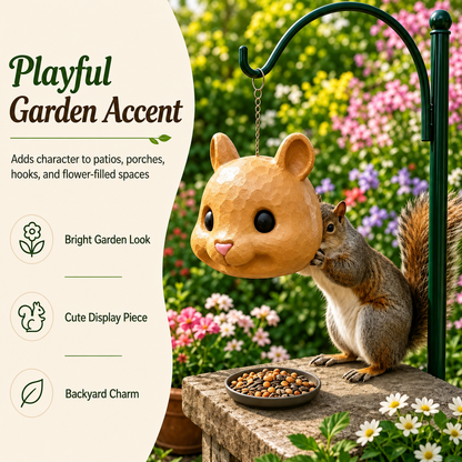 🐿️✨Funny Big-Head Squirrel Feeder – Turn Every Backyard Visit Into a Laugh🌿