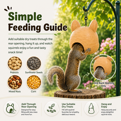 🐿️✨Funny Big-Head Squirrel Feeder – Turn Every Backyard Visit Into a Laugh🌿