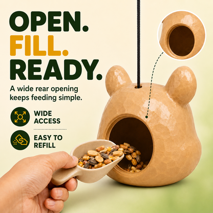 🐿️✨Funny Big-Head Squirrel Feeder – Turn Every Backyard Visit Into a Laugh🌿