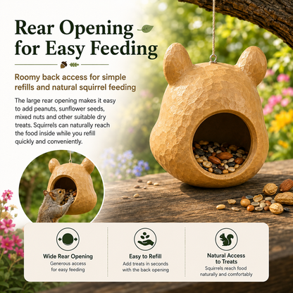 🐿️✨Funny Big-Head Squirrel Feeder – Turn Every Backyard Visit Into a Laugh🌿