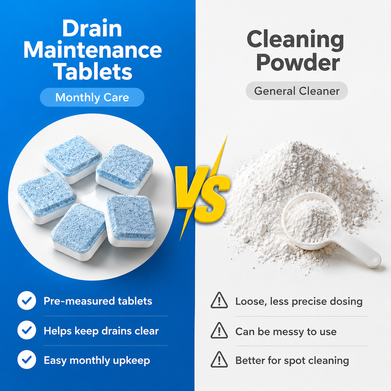 💥🫧Drain Cleaning Tablets 12 Pack For Sinks, Showers & Washing Machines