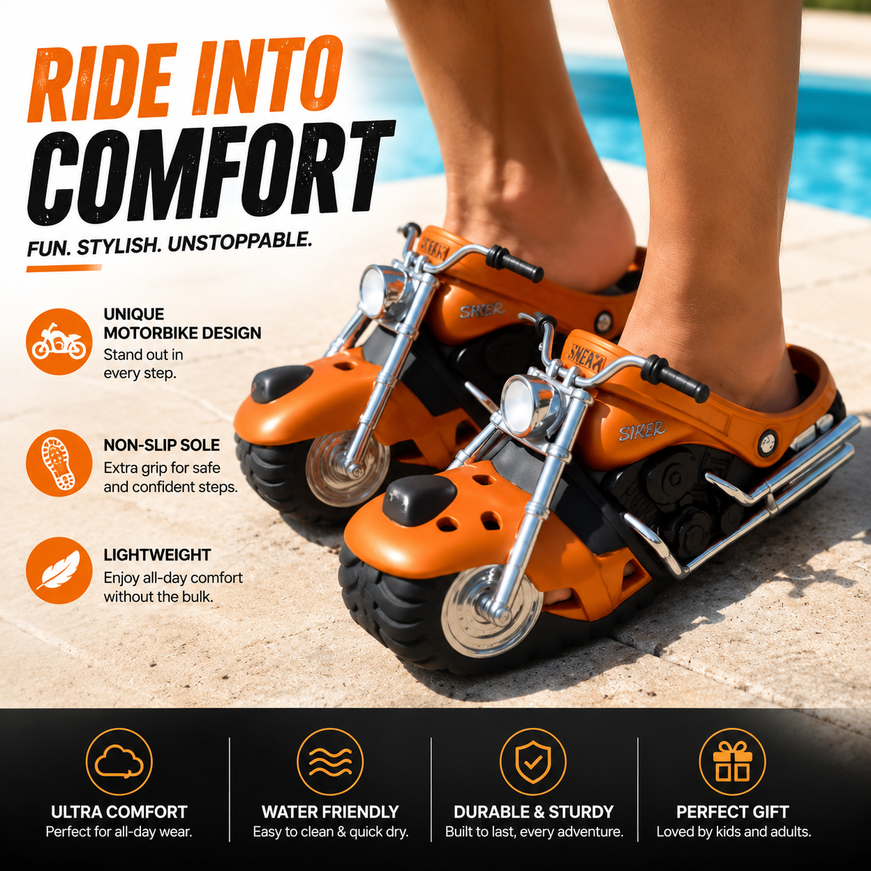 🏍️ Ride-On Motorcycle Slippers🔥