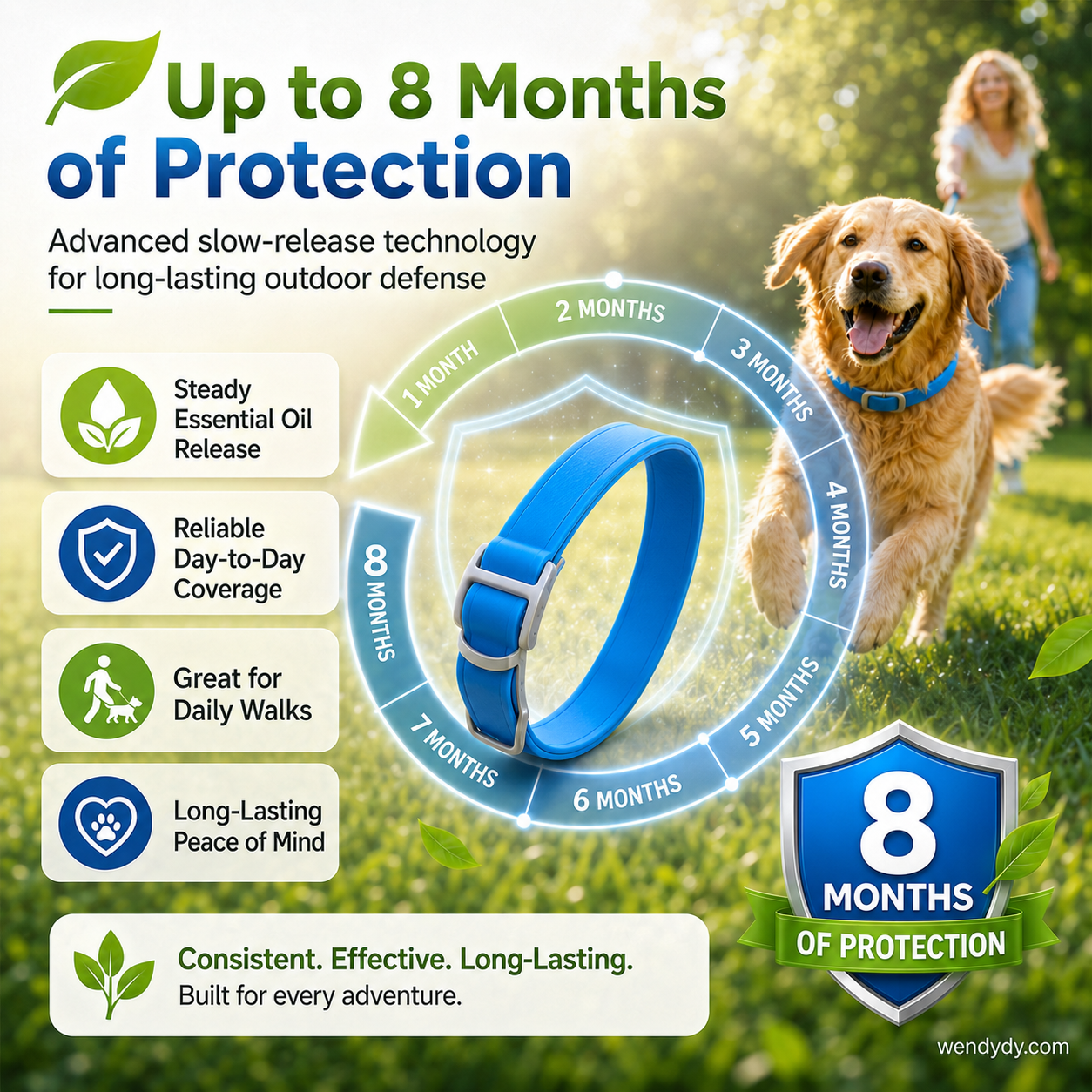 🐾 Natural Essential Oil Pet Pest Repellent Collar 🦟Safe Flea & Tick Protection for Dogs & Cats 💚