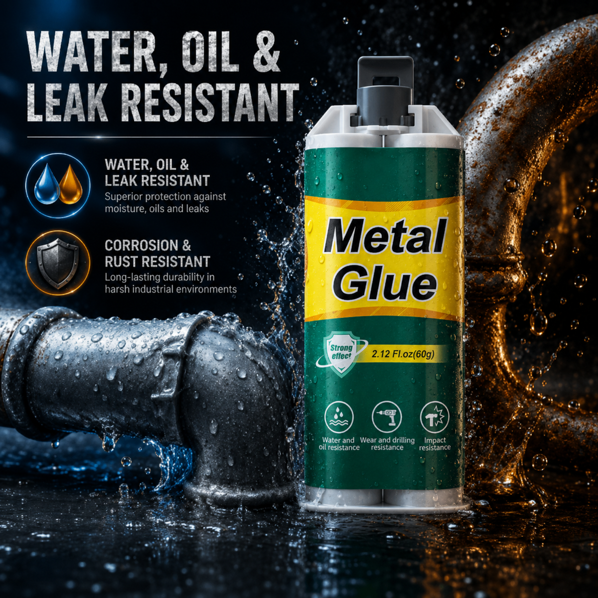 Water oil and leak resistant repair