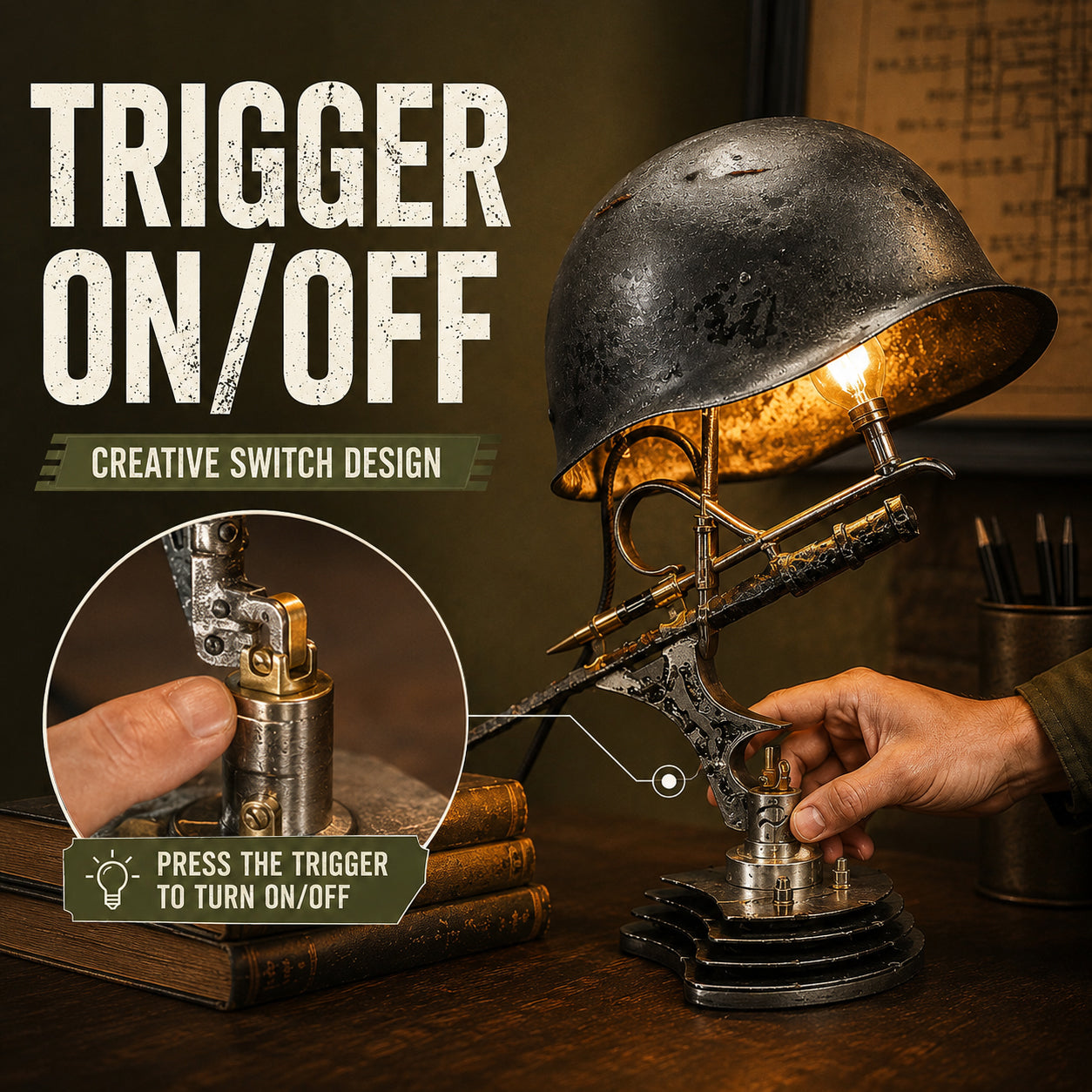🏆Last Day Promo: 49% OFF 🪖‑War Relic Vintage Helmet Table Lamp‑ ✈️Buy 2 Free Shipping Today !