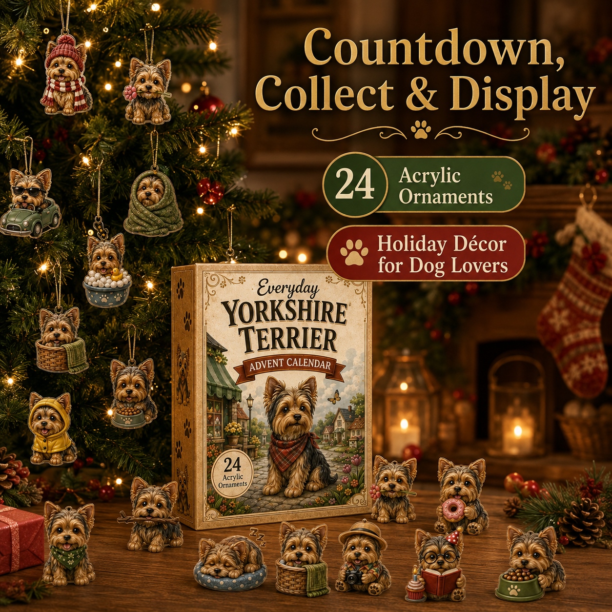 Everyday Yorkshire Terrier Advent Calendar 2026 - 24-Day Festive Countdown
