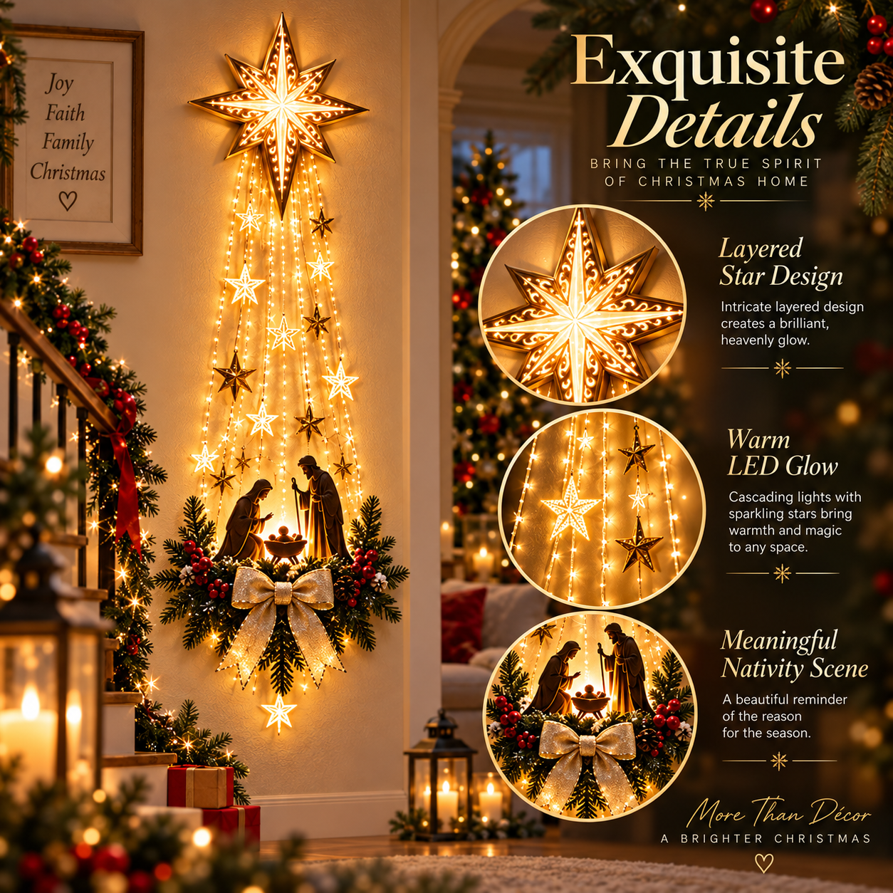 Christmas star decorative wall display