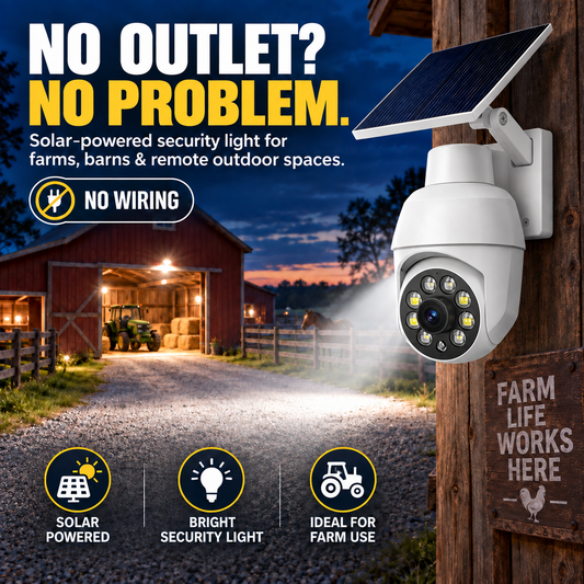 ⏳ Last Day 50% OFF – 🚨Solar-Powered Simulated Surveillance Camera Street Light