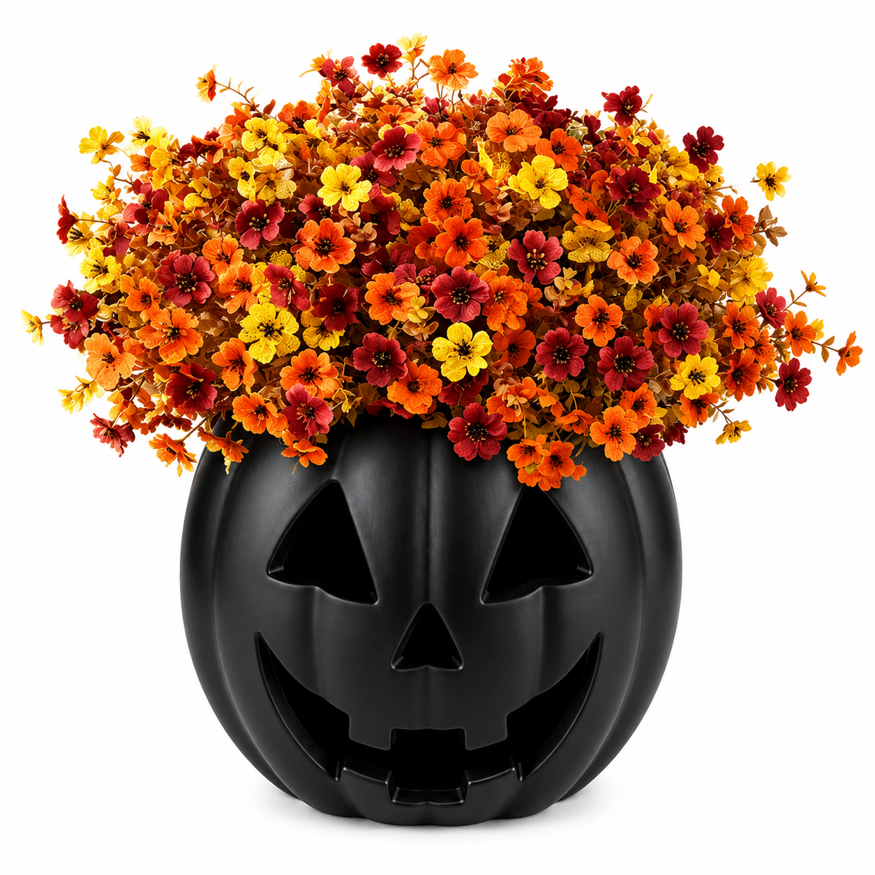Colorful Fall Halloween Artificial Flowers – UV Resistant Faux Blooms 🍂