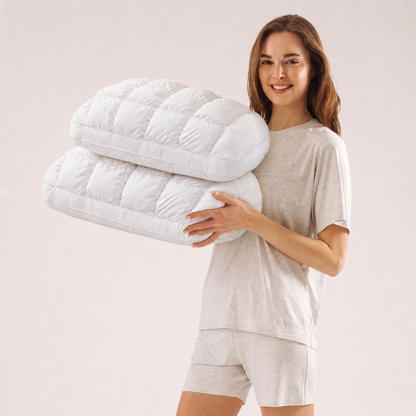 Free shipping//Pineapple Bread Grid Pillow | Dual Layer Fluffy Cooling Bed Pillow, Machine Washable Support Pillow for Side & Back Sleepers