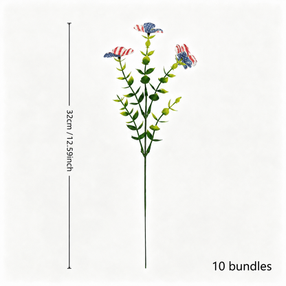 🔥 Patriotic Red White Blue Artificial Flowers💐
