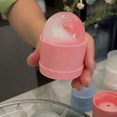 6-Pack Ice Ball Molds - 2.4" Large Spherical Ice Cube Trays for Whiskey & Cocktails, Reusable Silicone Freezer Mold for Cold Drinks, Baby Food, Hockey Puck Ice
