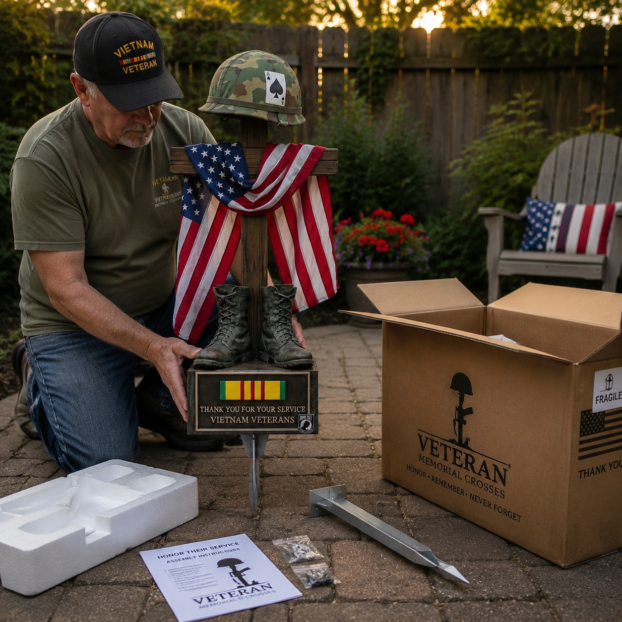 ✝️Last Day Promo: 50% OFF 🎖️-Vietnam Veteran Battlefield Cross Memorial Garden Stake
