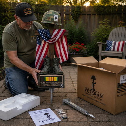 ✝️Last Day Promo: 50% OFF 🎖️-Vietnam Veteran Battlefield Cross Memorial Garden Stake
