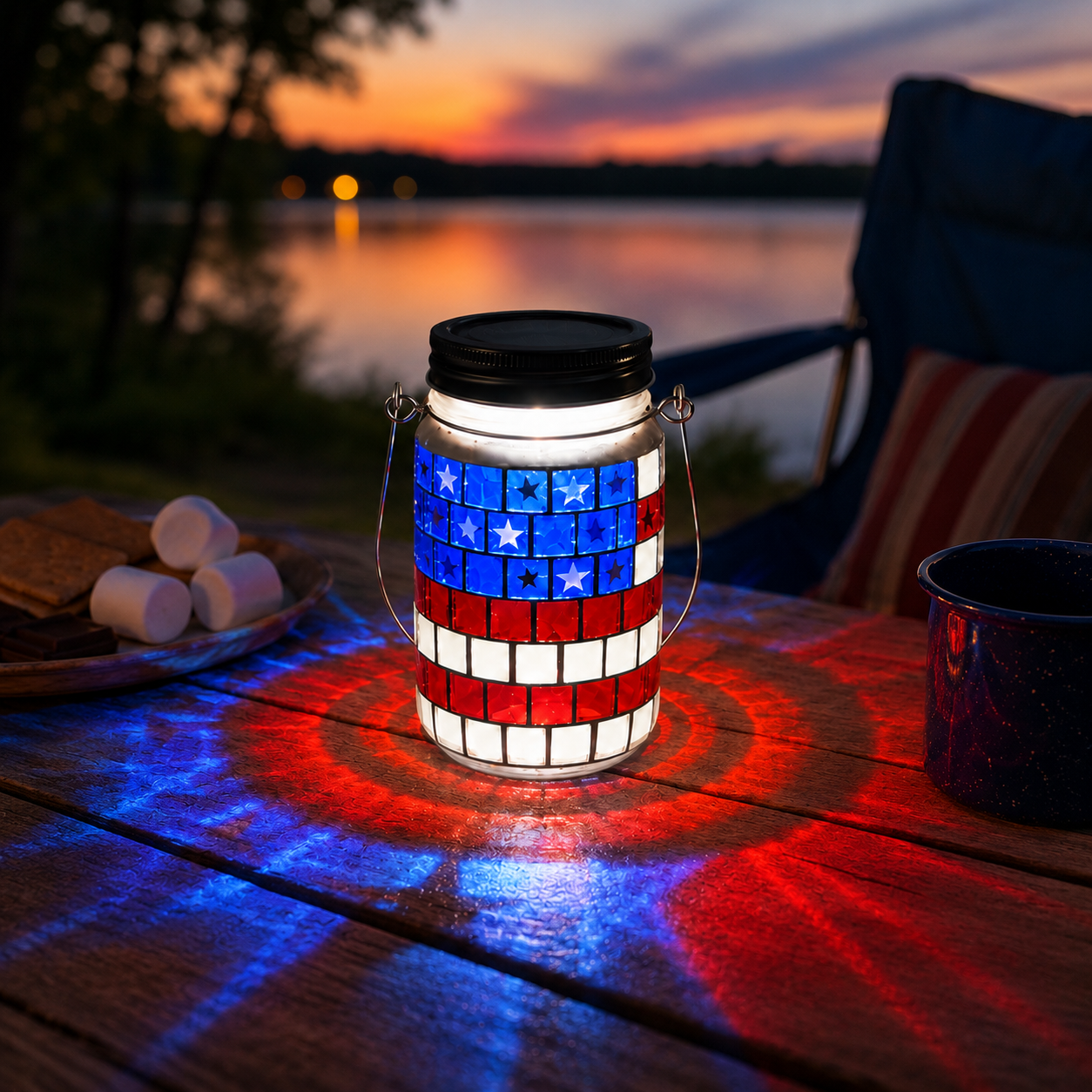 Today Only – 70% OFF🔥4th of July Solar Patriotic Mason Jar Lantern