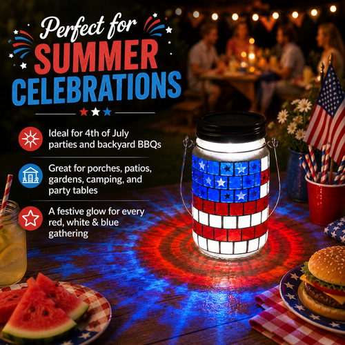 Today Only – 70% OFF🔥4th of July Solar Patriotic Mason Jar Lantern