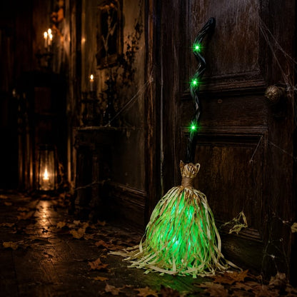 ⭐Animated Moving Witch Broom- Light‑Sound‑Motion