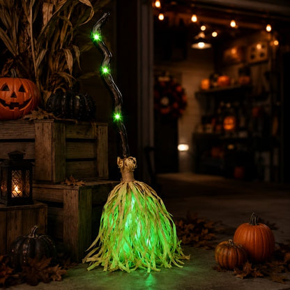⭐Animated Moving Witch Broom- Light‑Sound‑Motion