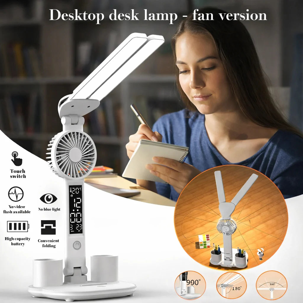 🔥Desktop Desk Lamp Fan with Smart LED Display & Touch Control