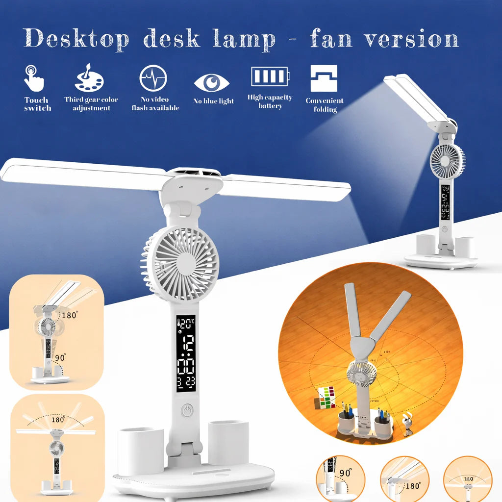 🔥Desktop Desk Lamp Fan with Smart LED Display & Touch Control