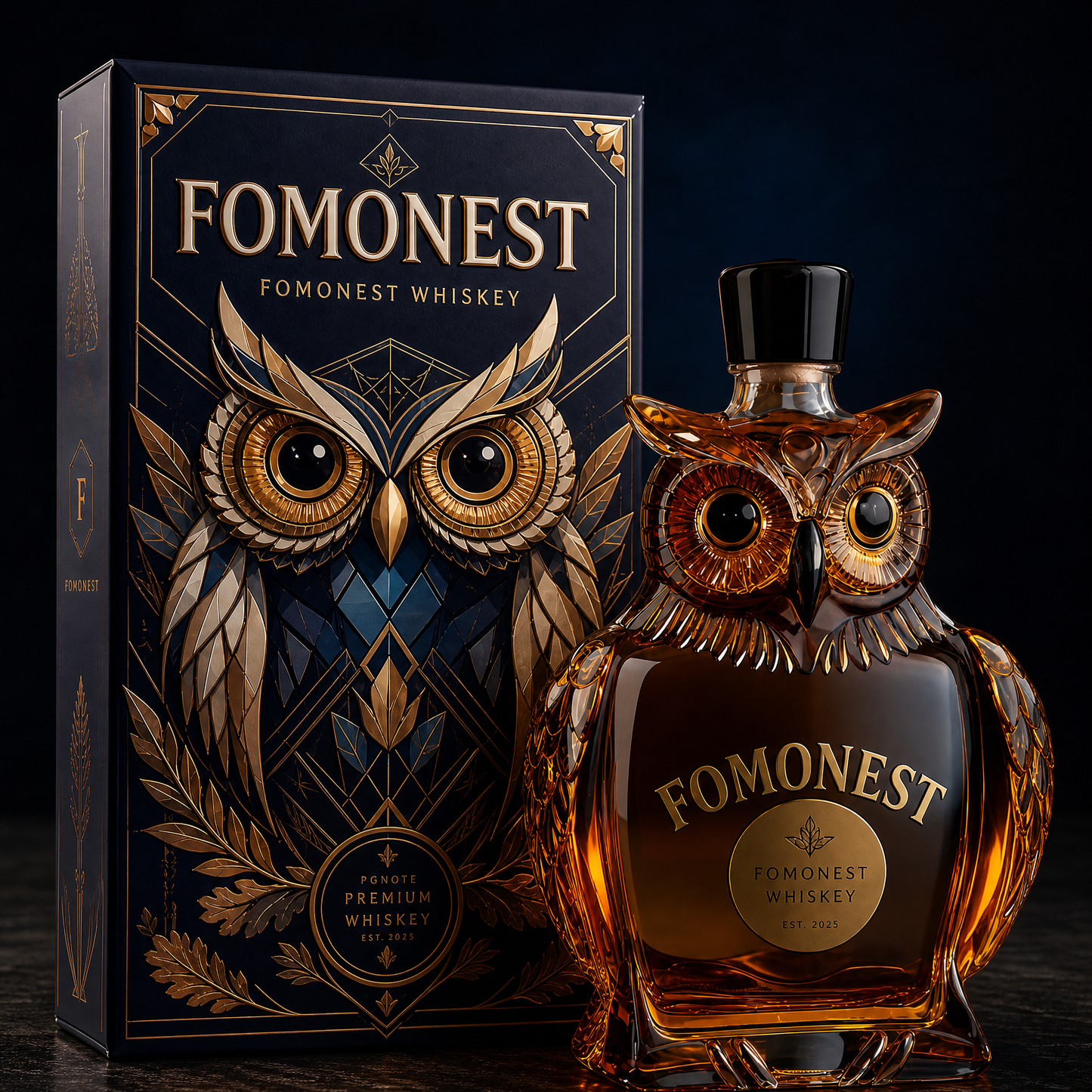FOMONEST™ Owl Whiskey Decanter 350 ml ——Unique Glass Bottle for Whiskey, Wine & Liquor