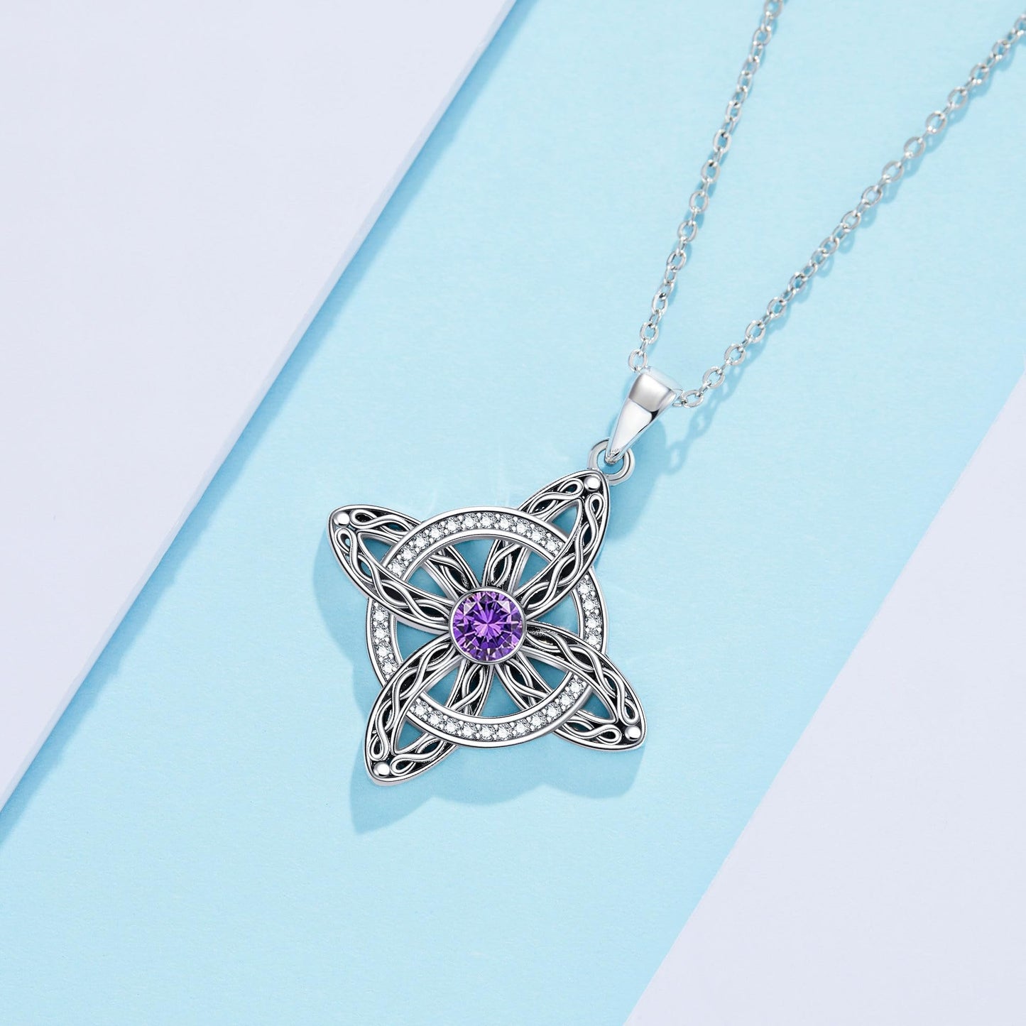 Mystical Birthstone Witches Knot Necklace – Natural Crystal🔮💞Protect Your Loved Ones