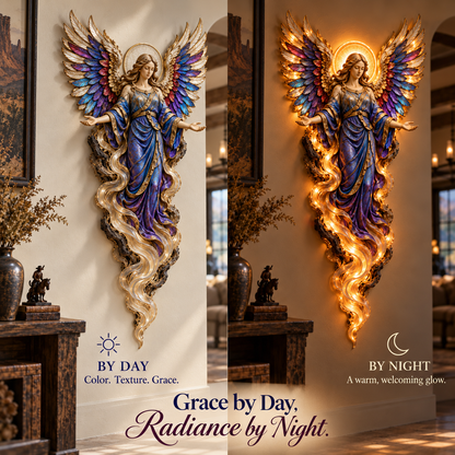 ✝️ Heavenly Radiance  Lighted Angel Wall Sculpture ✨