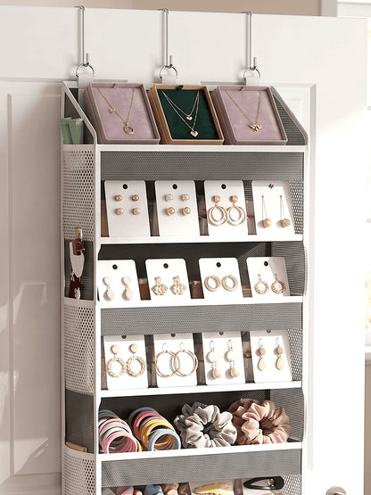 5-Tier Over Door Hanging Storage Organizer | Space Saving Closet Hanging Bag