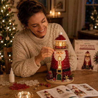 Lighted Christmas Character Sea Glass-Style Lighthouse Kit Collection