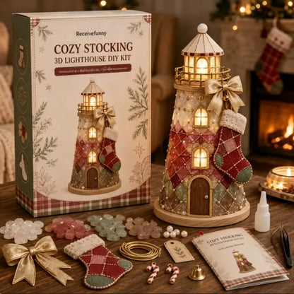 Lighted Christmas Character Sea Glass-Style Lighthouse Kit Collection