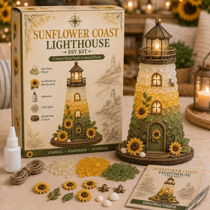 Lighted Christmas Character Sea Glass-Style Lighthouse Kit Collection