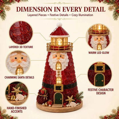 Lighted Christmas Character Sea Glass-Style Lighthouse Kit Collection