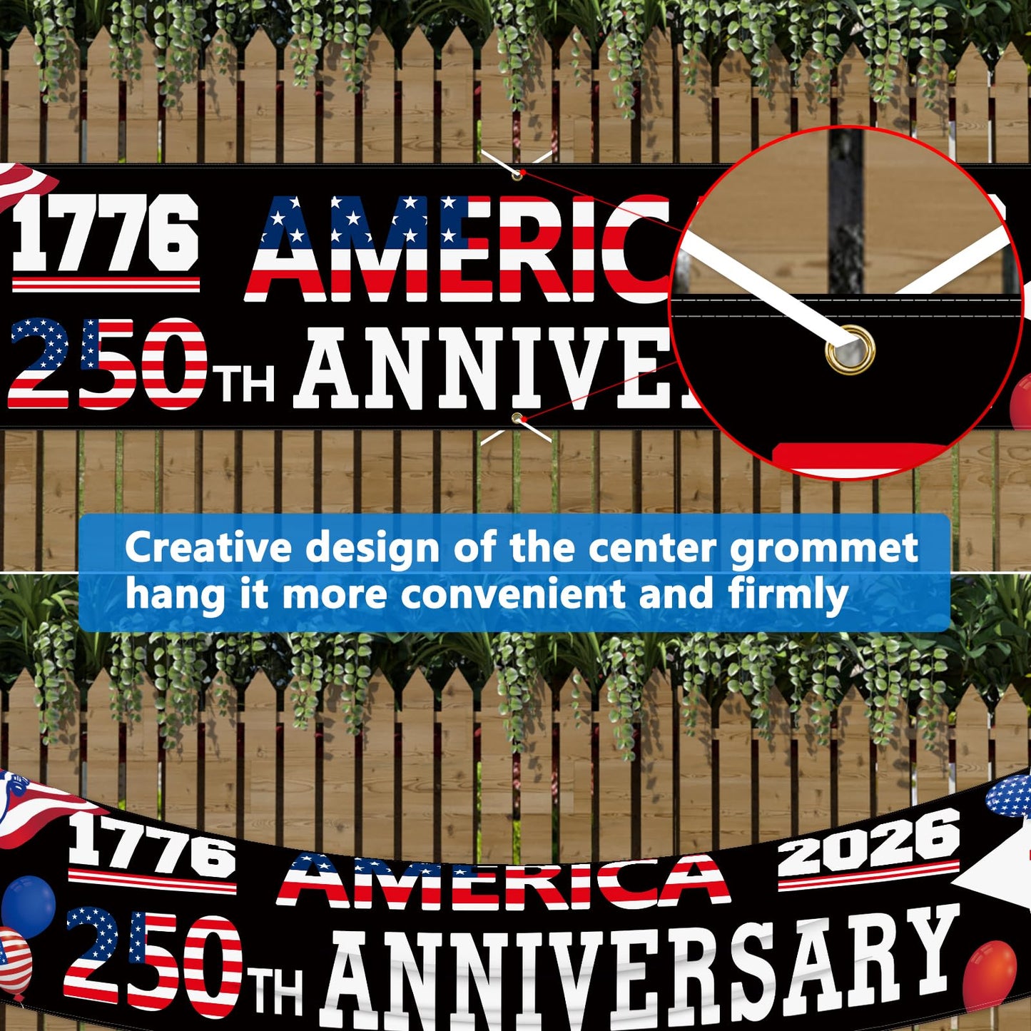 AMERICA 250TH ANNIVERSARY BANNER 1776–2026 🇺🇸 STATUE OF LIBERTY – LAND OF FREEDOM