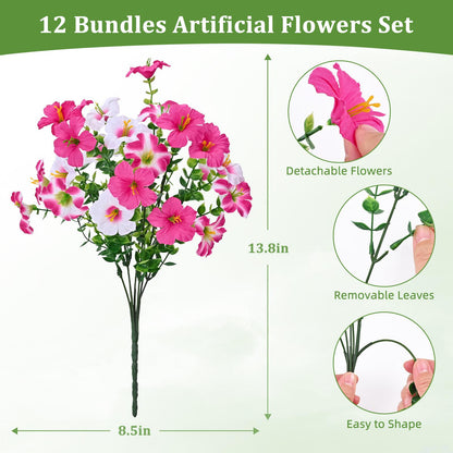 🔥Last Day Each Only $2.99🔥UV Resistant Artificial Petunias Flowers