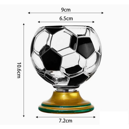 ⚽🏆 Football Rotating Whiskey Glass with Trophy Base – Soccer Party Beer & Drink Cup, Fan Gift 🍺🎁