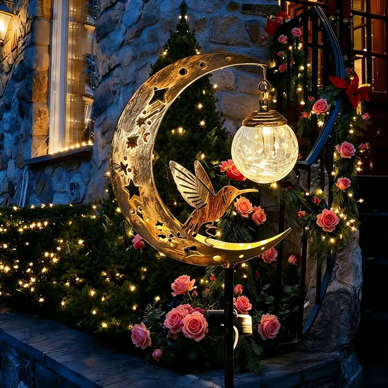 🌙 Moonlit Hummingbird Solar Garden Light🐦